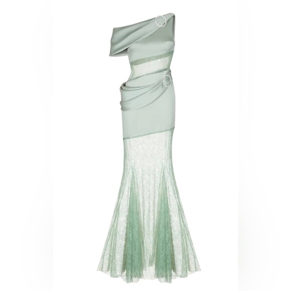 Dresses & Skirts - Rasario floral lace detail one-shoulder dress